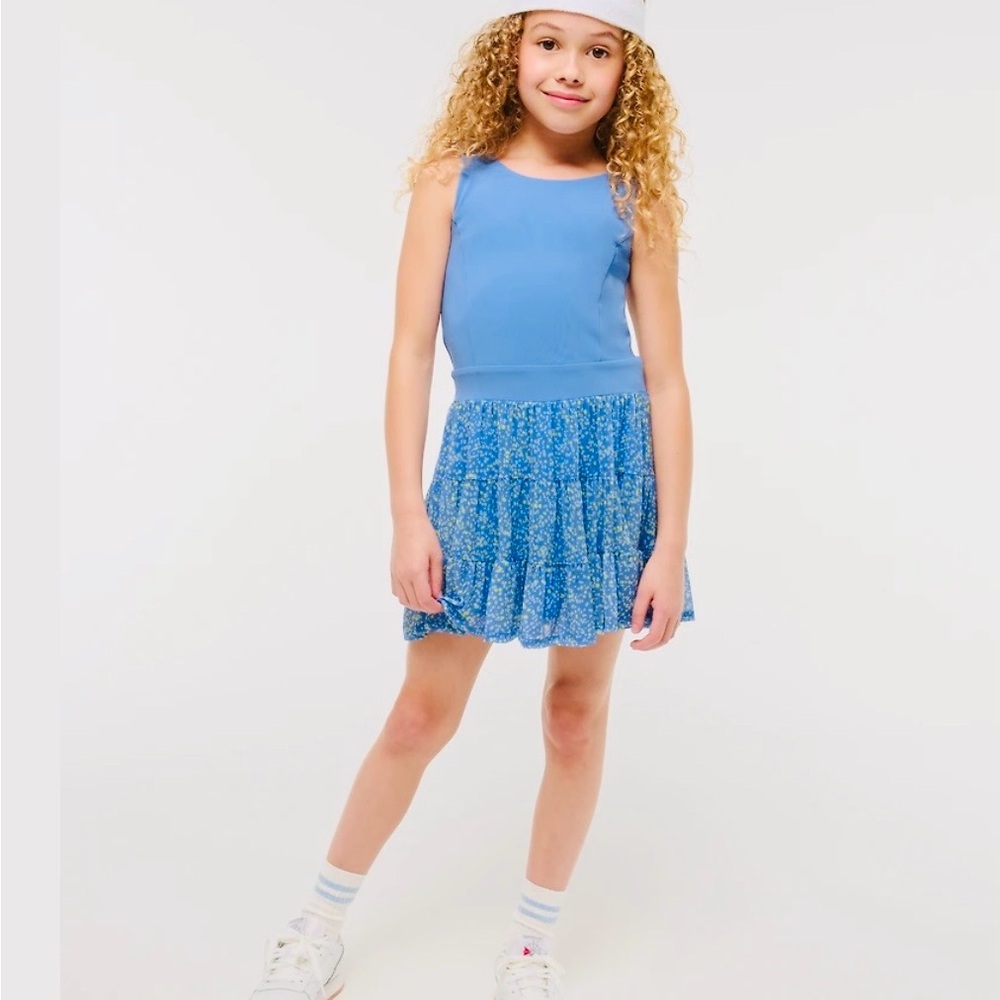 Abercrombie Kids YPB Periwinkle Blue Mesh Mini Dress w Shorts Sz. 11/12 - Picture 2 of 14